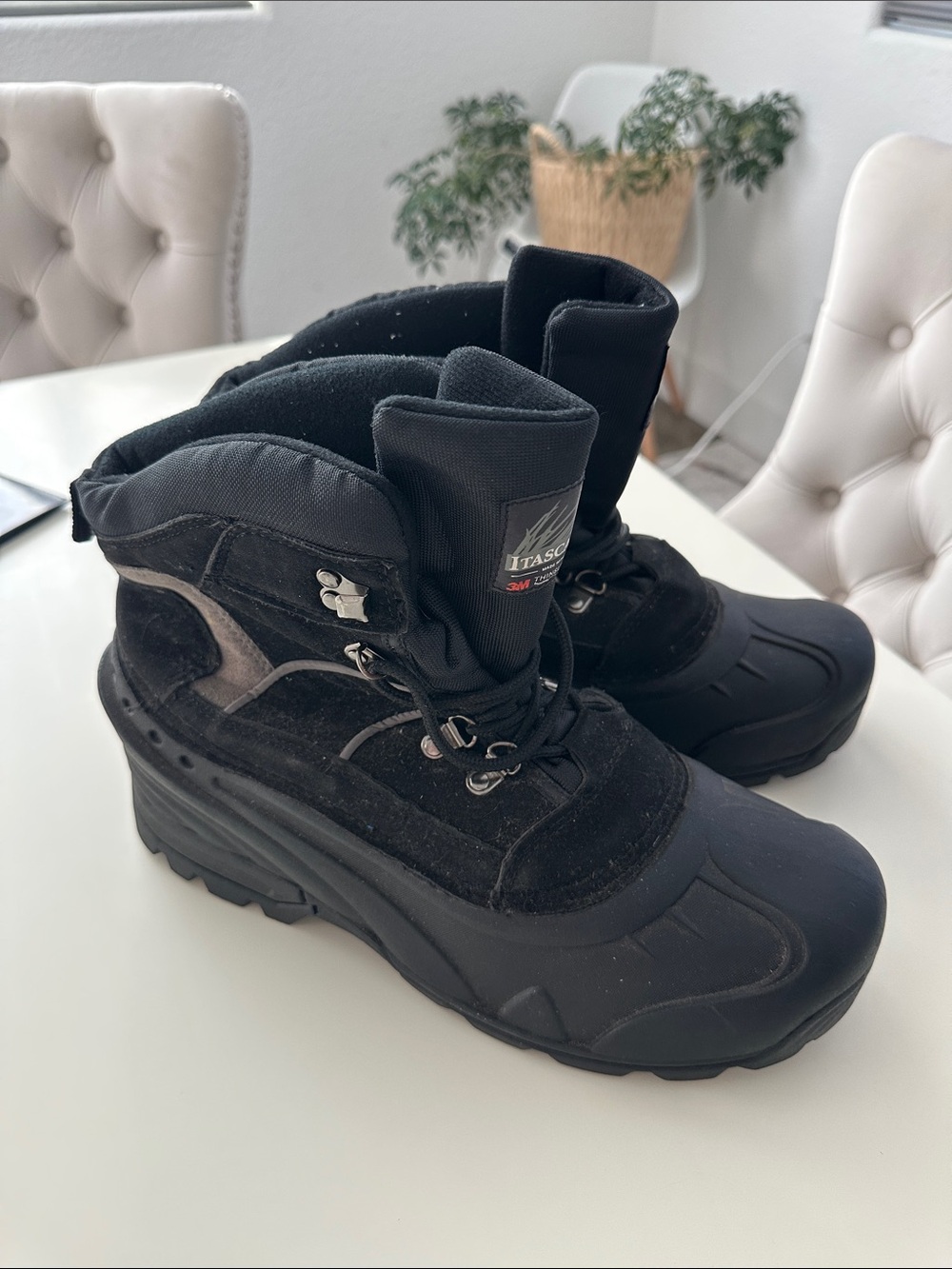 Itasca Black Men’s Insulated Waterproof Lace-Up Winter Boots